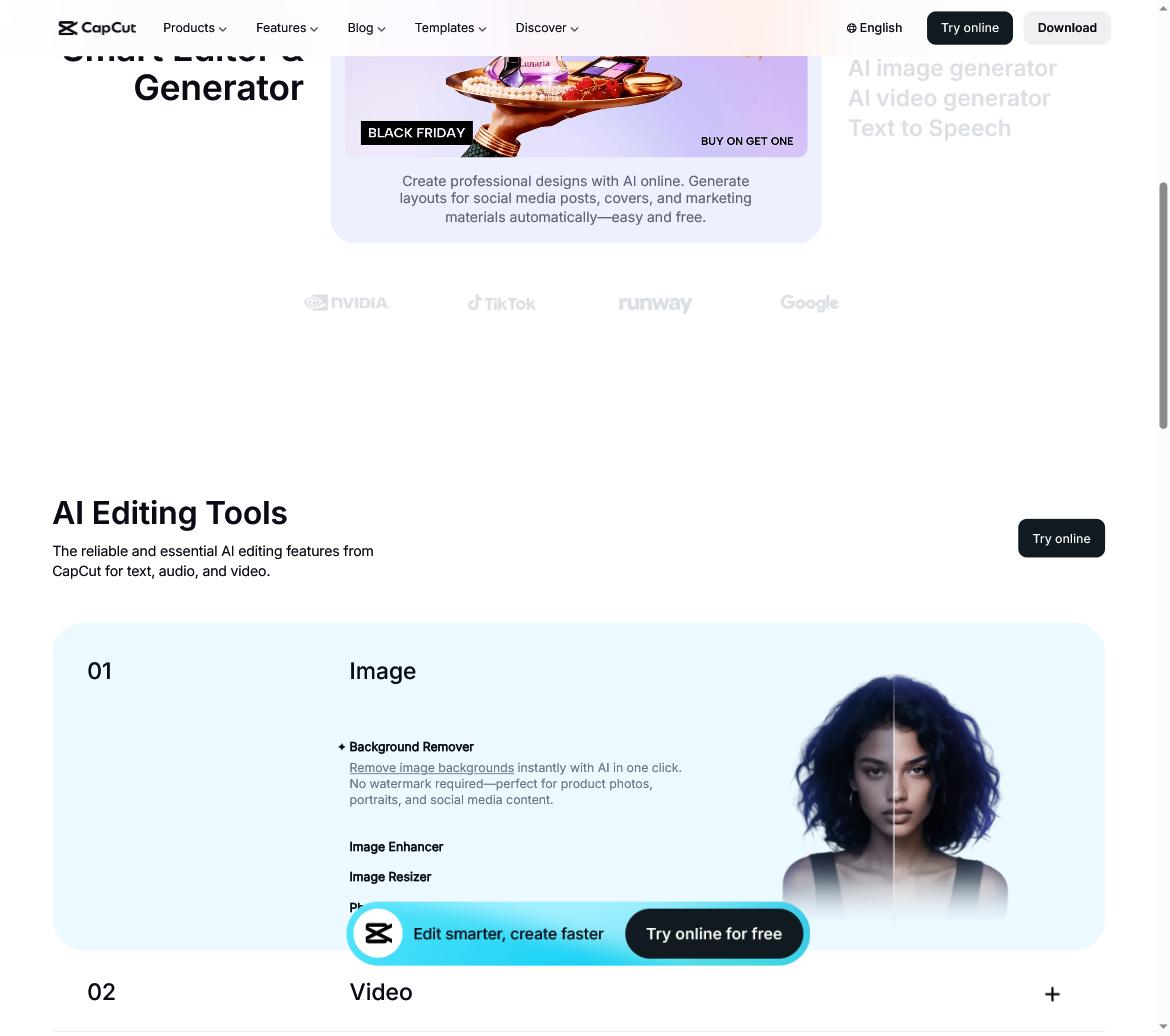 AI editing tools (captured directly)